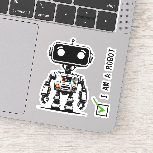Sticker Robot Captcha - Je suis un Robot (Détail)