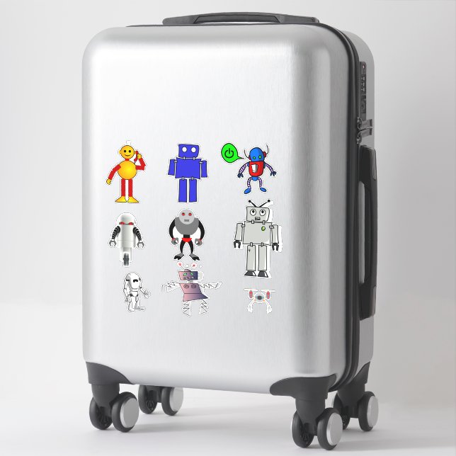 Sticker Robot jouet pour enfants artisanal (Sur valise)