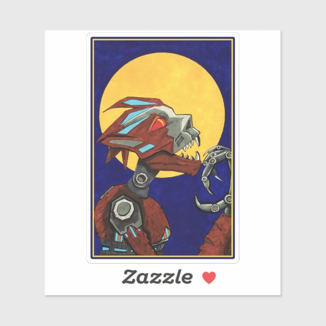 Sticker Robot Werewolf Wolf Man (Feuille)