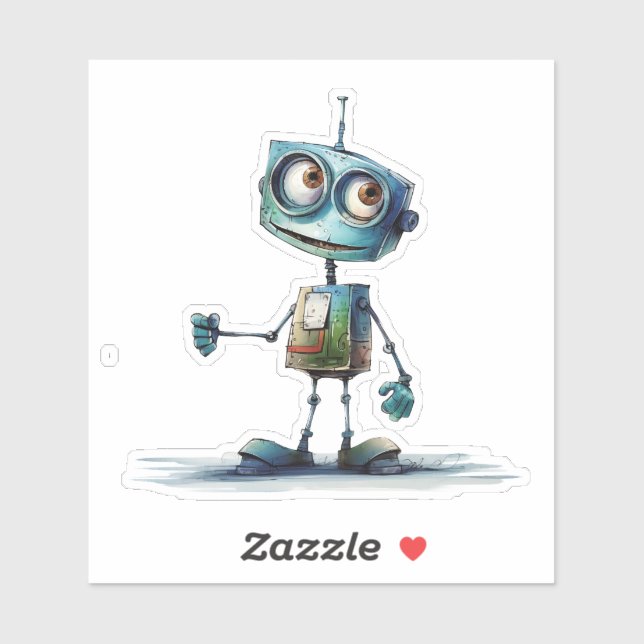 Sticker Robots dangereux (conception # 10) (Feuille)