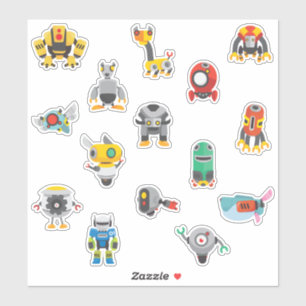 Sticker Robots Robots de Cartoon Goofy pour enfant