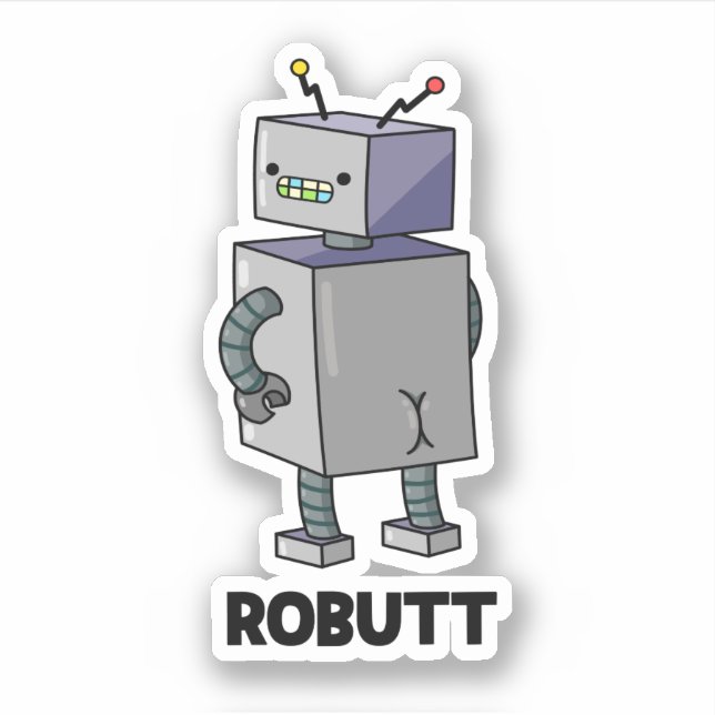Sticker Robutt Funny Robot Pun (Devant)