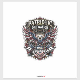Sticker Roc Patriotique Aigle Crête Musique Rock Métal Pat