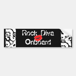 Sticker "Rock Diva à bord" - Personnalisable