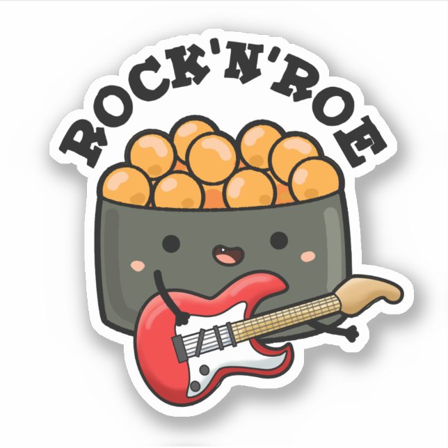 Sticker Rock Et Roe Drôle Sushi Pun (Devant)