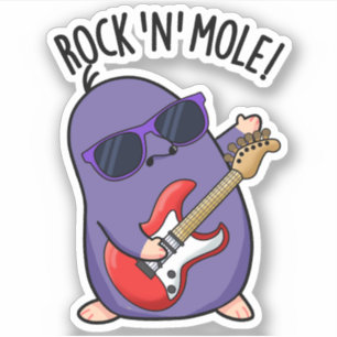 Sticker Rock N Mole Funny Animal Pun