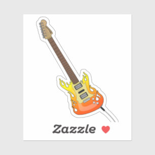 Sticker Rock n Roll Électrique Guitare portable autocollan