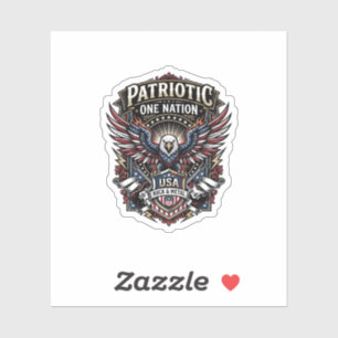 Sticker Rock patriotique aigle crête musique rock métal pa