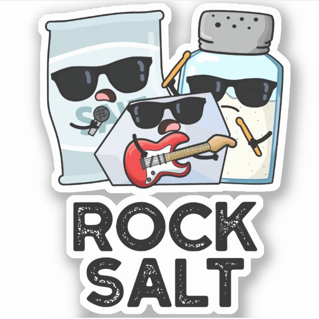 Sticker Rock Salt Funny Condiment Music Pun (Devant)