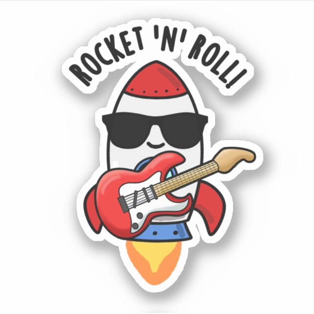 Sticker Rocket Et Rouleau Drôle Rocket Pun (Devant)