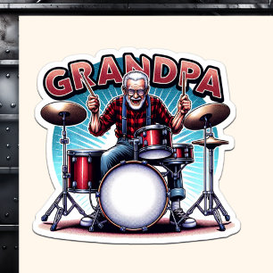Sticker Rockin' Grandpa Jouer des tambours