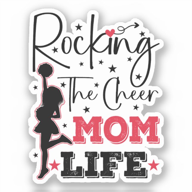 Sticker Rocking The Cheer Maman Vie Drôle Cool (Recto)
