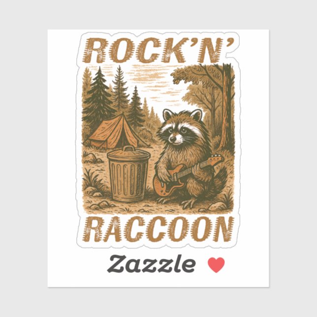 Sticker Rock'n' Raccoon (Feuille)