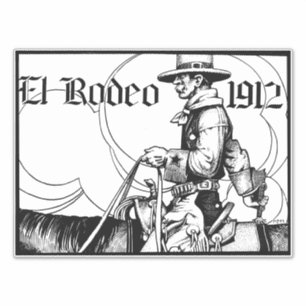 Sticker Rodeo Cowboy Country 1912 Art occidental