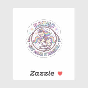 Sticker Rodéo de licorne mais rendez-le magique drôle cade