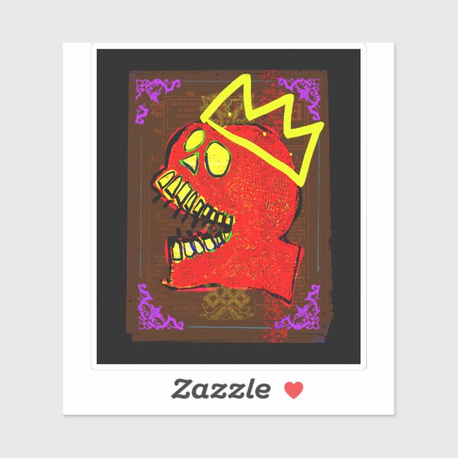 Sticker Roi Calavera Crâne Jour de l'art mort NFT (Feuille)