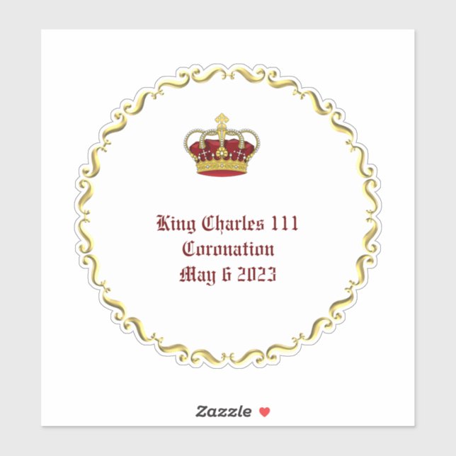 Sticker Roi Charles 111 Coronation 6 mai 2023 (Feuille)