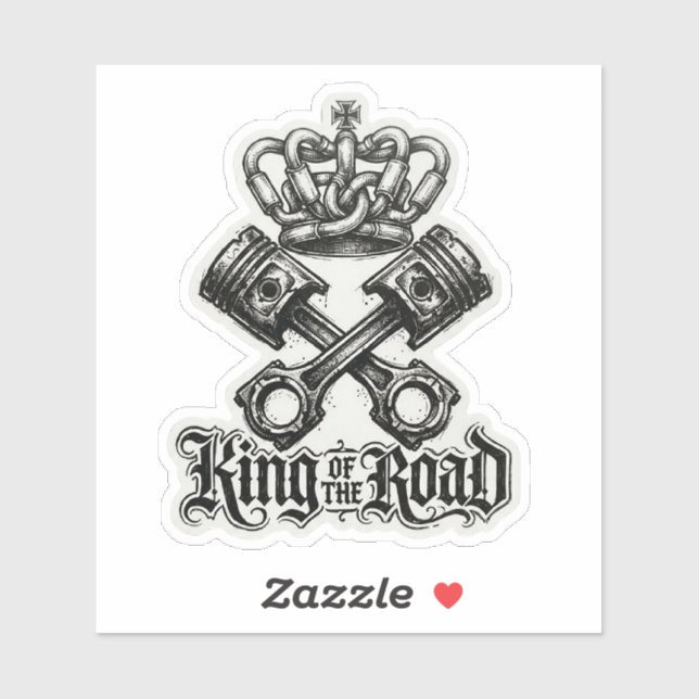 Sticker Roi de la route couronné Piston (Feuille)