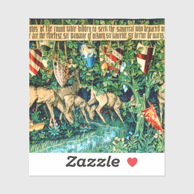 Sticker Roi médiéval Arthur William Morris (Feuille)