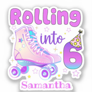 Sticker Rolling In 6 Roller Skater Anniversaire Célébrati