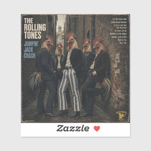 Sticker Rolling Tones : une parodie (Feuille)