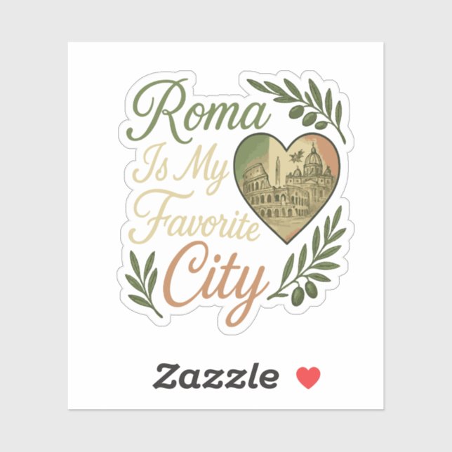 Sticker Roma est ma ville préférée (Feuille)