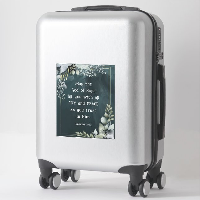Sticker Romains 15:13 Dieu de l'Espoir Bible Verse Vinyl (Sur valise)