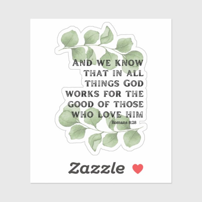 Sticker Romains 8:28 (Feuille)