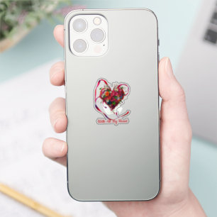 Sticker Romantic Floral Heart