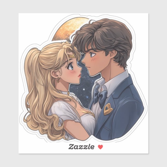 Sticker romantique Kawaii SailorMoon TuxedoMask (Feuille)
