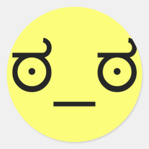 Sticker Rond ಠ_ಠ Regarder la désapprobation ASCCI Texte Art Vis