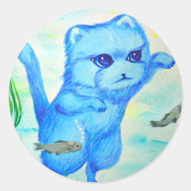 STICKER ROND みずうみのネコ (Devant)
