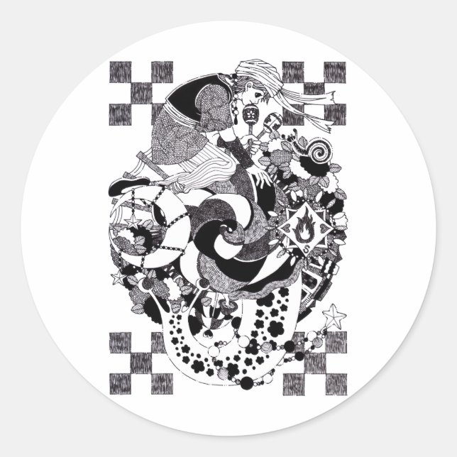 Sticker Rond カタツムリの夕べ（An evening of snails） (Devant)