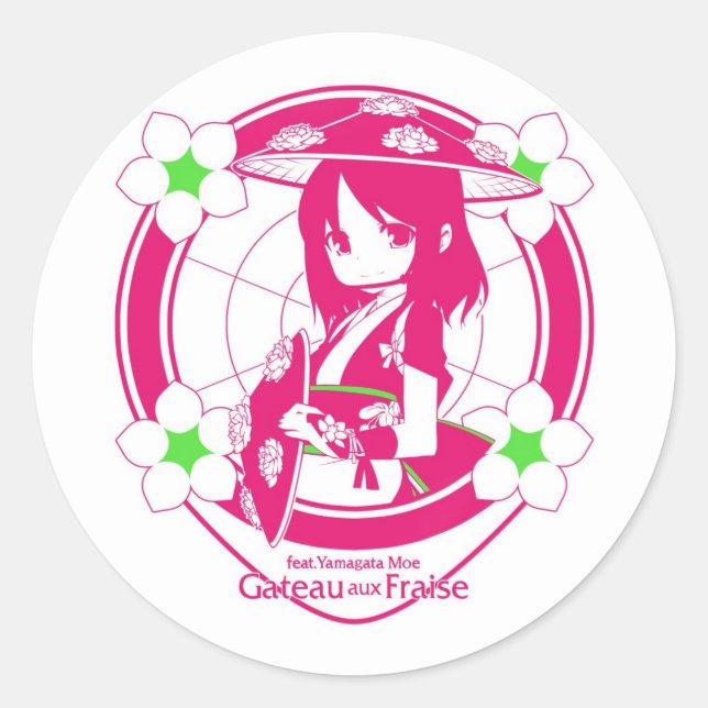 Sticker Rond シール☆Moe_hanagasa01 (Devant)