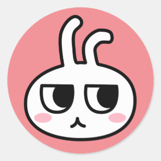 STICKER ROND ジト目うさぎ顔シール