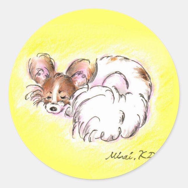 STICKER ROND パピヨンちゃん (Devant)