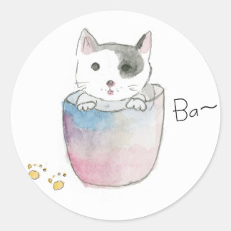 STICKER ROND 子猫のご挨拶