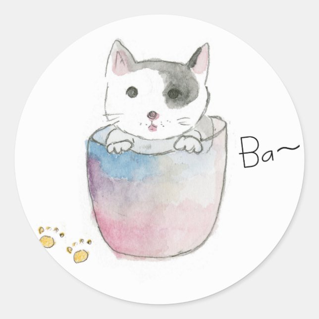 STICKER ROND 子猫のご挨拶 (Devant)