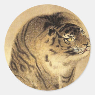 Sticker Rond 応 挙 の 虎, 応 Tiger d'Okyo, 挙