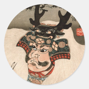 Sticker Rond 武 田 玄 信, 国 Takeda Shingen, Kuniyoshi, Ukiyo-e