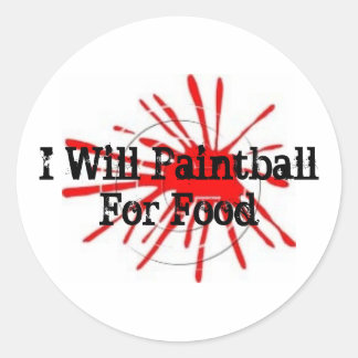 Sticker Rond 0409026, je Paintball pour la nourriture