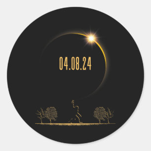 Sticker Rond 04.08.24 Éclipse solaire totale 2024