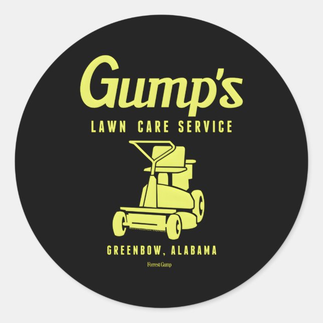 Sticker Rond 088371 Forrest Gump Lawn Care Service (Devant)