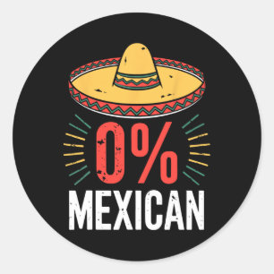 Sticker Rond 0% Chemise Mexicaine Hommes Drôle Femmes Cinco De 