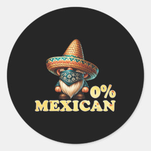 Sticker Rond 0% Cinco De Mayo Fiesta Sombrero Et Musta