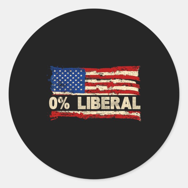 Sticker Rond 0% Liberal Zero Percent Liberal Republican Flag  (Devant)
