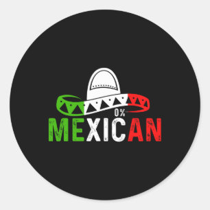 Sticker Rond 0% Mexicain Cinco De Mayo Fiesta Sombrero Funny 0%