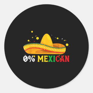 Sticker Rond 0% mexicain drôle cinco de mayo fiesta chapeau hom