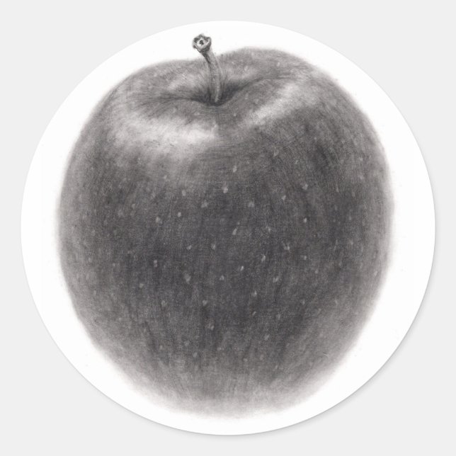 STICKER ROND 1個のりんご (Devant)