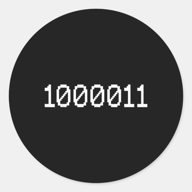 Sticker Rond 1000011 Code binaire pour 67 drôle de mème tech Co (Devant)